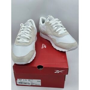 Reebok Men's Classic Nylon Running Shoe White/Lt Grey Medium Sz 9.5 Excellent